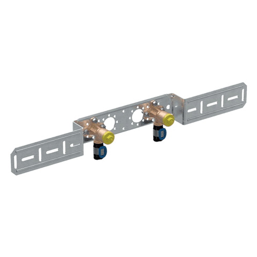 Geberit FlowFit muurplaat 90gr voorgemonteerd, tweevoudig, binnendraad