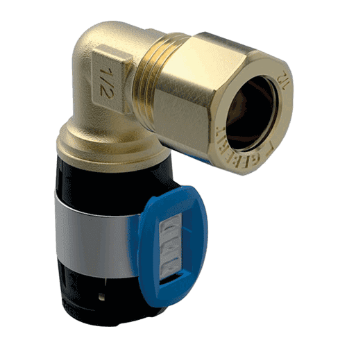 Geberit FlowFit overgangsknie 90gr met knelkoppeling