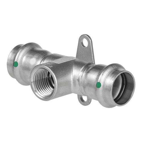 Viega Sanpress Inox RVS T-muurplaat met SC-Contur, pers x bi.dr.