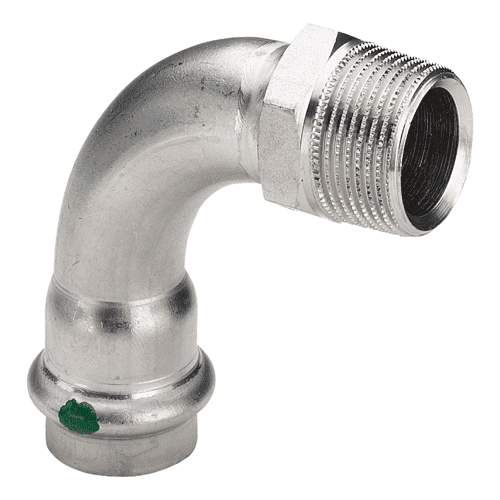 Viega Sanpress Inox RVS overgangsbocht 90gr met SC-Contur, pers x bu.dr