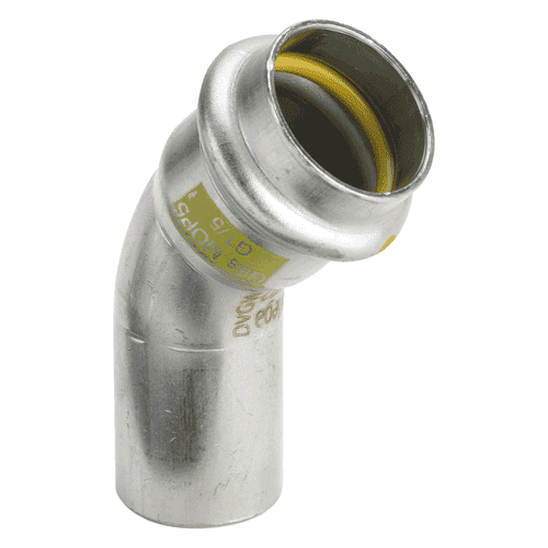 Viega Sanpress Inox RVS gas bocht 45gr met SC-Contur, pers x insteek