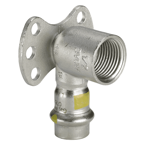 Viega Sanpress Inox RVS gas muurplaat met SC-Contur