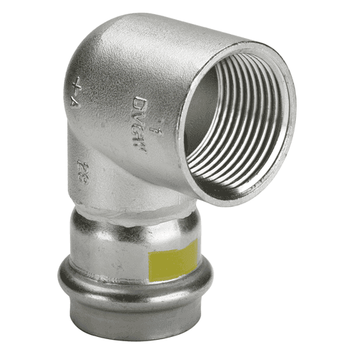 Viega Sanpress Inox RVS gas overgangsknie 90gr met SC-Contur, pers x bi.dr