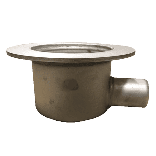 ACO Stainless RVS puthuis met zijuitlaat en gelaste flens