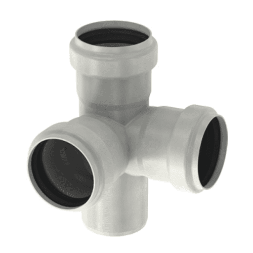 RVS T-stuk 87,5gr hoek verloop mof-mof-spie