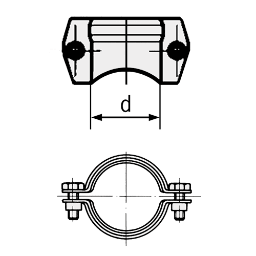 ACO GMX back-up clamp with notch