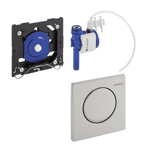 Geberit urinoirstuursysteem met pneumatische spoelactivering + bedieningsplaat Mambo RVS