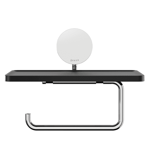 Geesa Opal Collection toilet roll holder with shelf