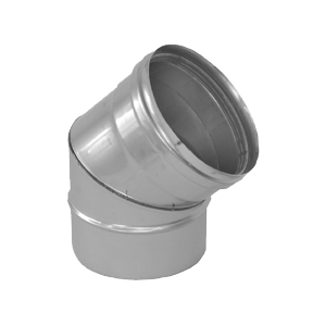 Metaloterm RVS enkelwandig bocht 45gr MEB 45