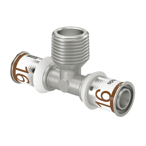 Uponor S-Press PLUS verloop T-stuk buitendraad