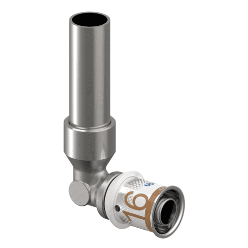 Uponor S-Press PLUS overgangsknie verchroomd plated
