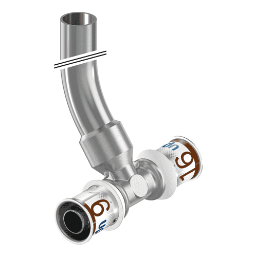 Uponor S-Press PLUS overgangs T-stuk verchroomd plated