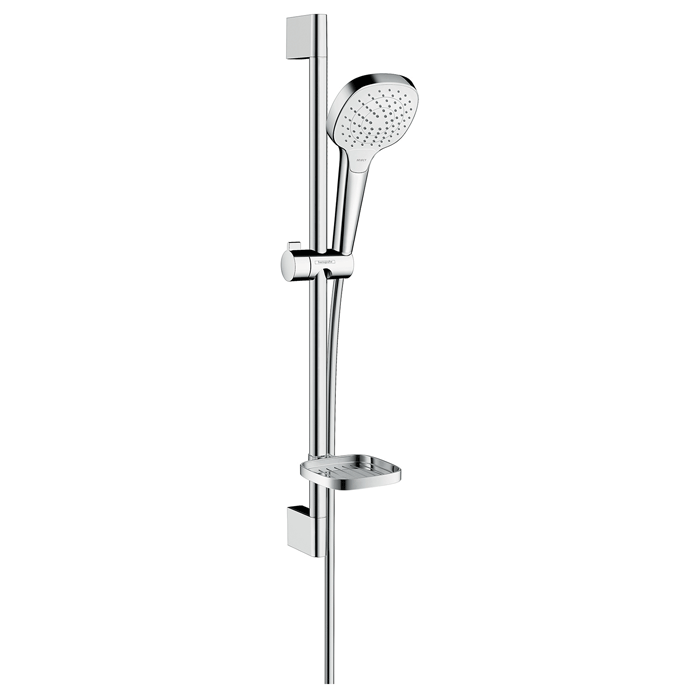 Hansgrohe Croma Select E doucheset Vario met Unica glijstang en zeepschaal