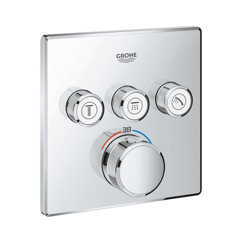 GROHE Grohtherm SmartControl afbouwdeel thermostatische mengkraan, vierkant (met omstelling 3x)