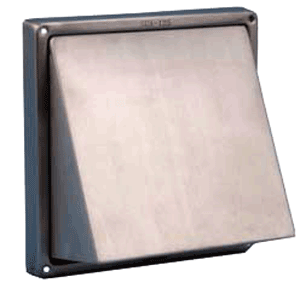 Stainless steel wall grille with cover and non-return flap