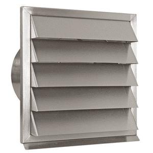 Stainless steel external grille, fixed louvres