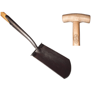 Zwanenhals spade met essenhouten steel