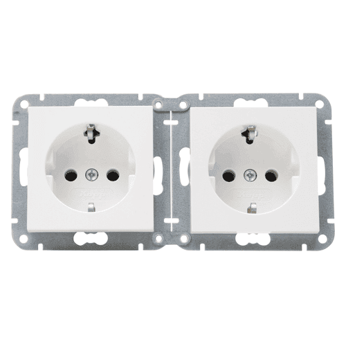 KOPP HK07 KombiQuick wandcontactdoos met randaarde en shutter, enkelvoudig