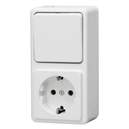 Kopp Standard surface-mounted combination switch earthed, single