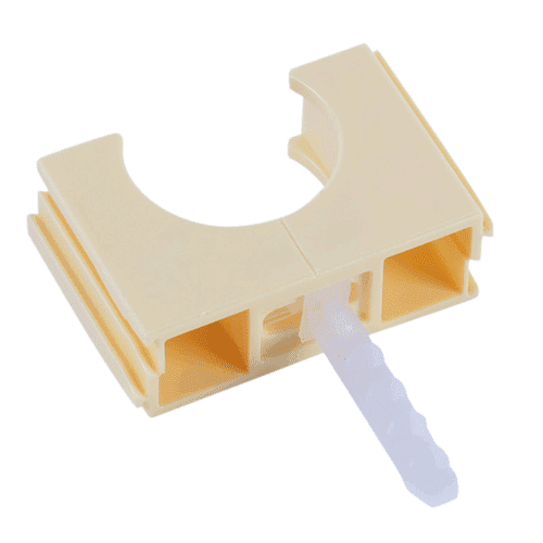 Pipelife Polfix conduit clamp with clamping block and plug, cream