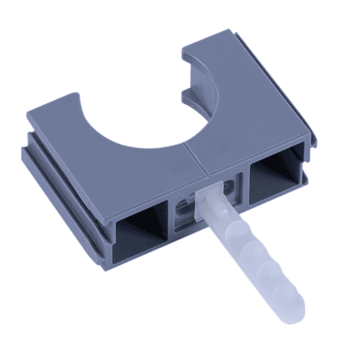 Pipelife Polfix conduit clamp with clamping block and plug VSV, grey